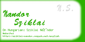 nandor sziklai business card